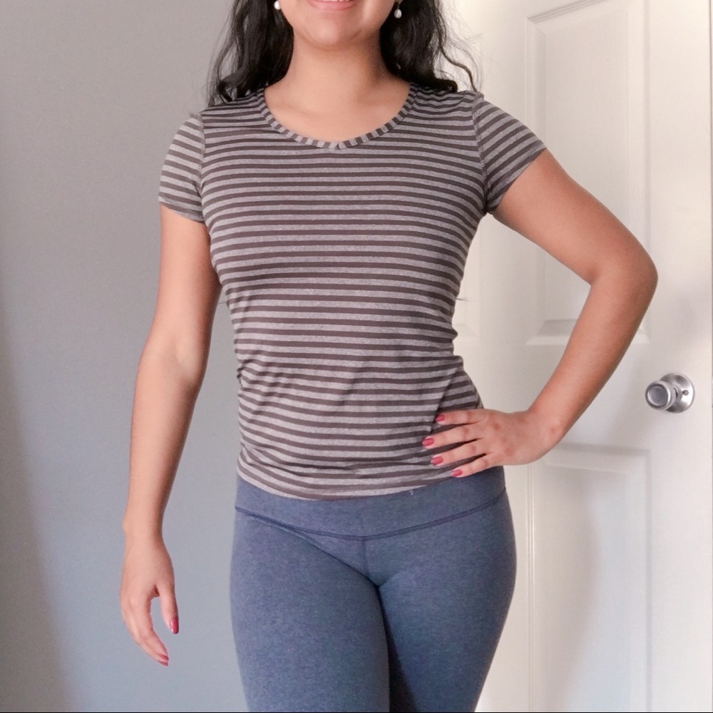 💌3/$15 Danskin Now striped dri fit workout shirt